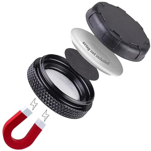 [1 Pack] Ultimate Magnetic AirTag Holder: IP68 Waterproof Case with Powerful N54 Magnet, Anti-Lost Concealed Cover for Car, Bike, or any Metallic Surface - Black