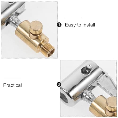 MINAOLULUS Tire Inflator Nozzle Adapter for Travel and Outdoor Activities with Clip Locking Mechanism, Copper and Stainless Steel Construction, Portable and Resistant to Damage with — view 3