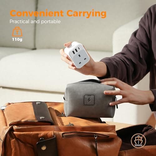 TESSAN USB C Plug Adapter UK, Plug Extension Socket with 3 USB Ports — view 6