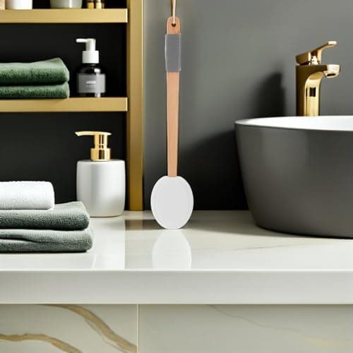 GLEAVI Back Lotion Applicator Body Moisturiser Brush, Wooden Eva Self-Tanning Applicator, White, Ergonomic Handle, for Seniors, Travel Body Care Routine — view 5