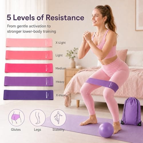 Pilates Equipment, Home Pilates Kit for Women Ring, Ball & Resistance Bands — view 5