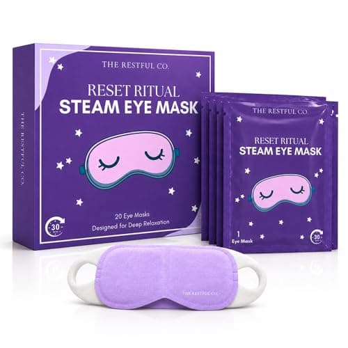 Heated Eye Mask – Reset Ritual 20 Pack Self Heating Steam Eye Masks with Lavender, Disposable Warm Eye Compress for Dry & Tired Eyes, Sleep, Travel & Screen Fatigue, No Microwave Needed