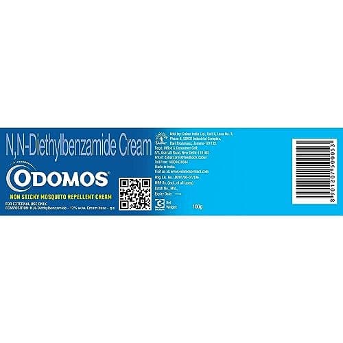 Odomos Non-Sticky Mosquito Insect Repellent Cream with Vitamin E & Almond | Protection from Mosquitoes | 8 Hours Protection in Single Application from Bugs Wasps | Safe on Skin | 2 x 100g — view 2
