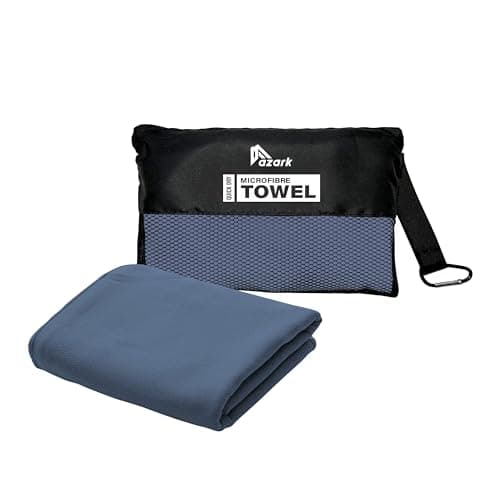 azark Microfibre Towel – Quick Dry, Lightweight & Super Absorbent – Gym, Travel, Yoga, Camping & Beach – Soft & Durable – Multiple Sizes (Navy, Small)