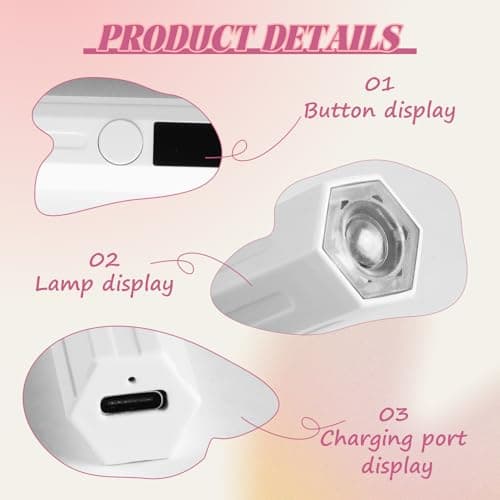 UV Nail Lamp Handheld UV Light Nail Dryer Curing Portable USB Rechargeable — view 5