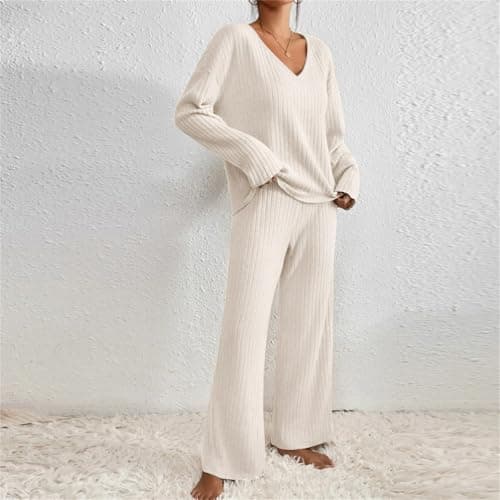 Saxrel Winter Warm Coord Women Sleep & Lounge Soft Home Suits Loungewear Ladies Pjs Womens Pyjamas Winter Pajama Set Travel Outfit Casual Tracksuit Loose Fit — view 4