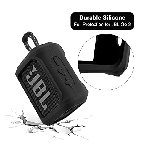 Silicone Case for JBL Go 3 Portable Speaker Travel Carrying Case Protective Sleeve Speaker Cover with Bike Speaker Mount Strap — view 2