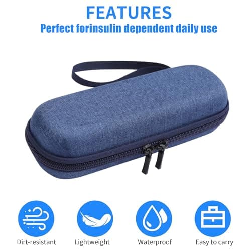 ARROMI Monjaro Travel Case, Insulin Cooler Travel Case, Diabetic Case with 2 Nylon Ice Packs, Medicine Cooler for Insulin Diabetic Supplies (Blue) — view 5