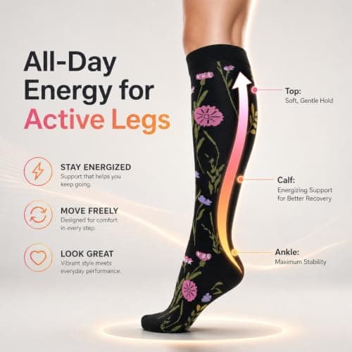 LEOSTEP Compression Socks 6 Pairs for Women Men, 20-30mmHg Support — view 6