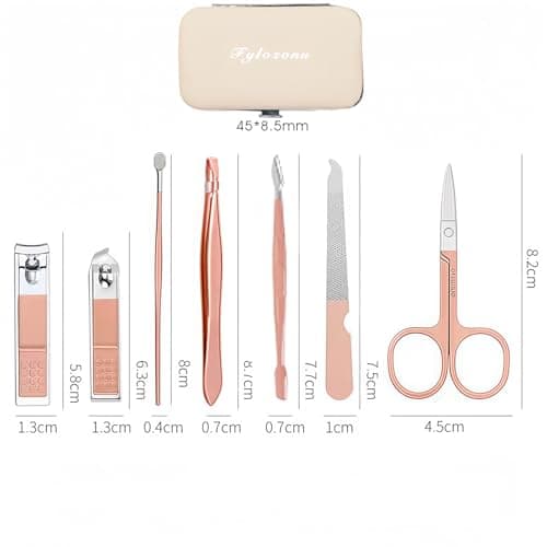 Manicure Set,Nail Clipper Set Personal Care Manicure Pedicure Set Portable Travel Grooming Kit for Women Men Family Friends Wife (Pink) — view 2