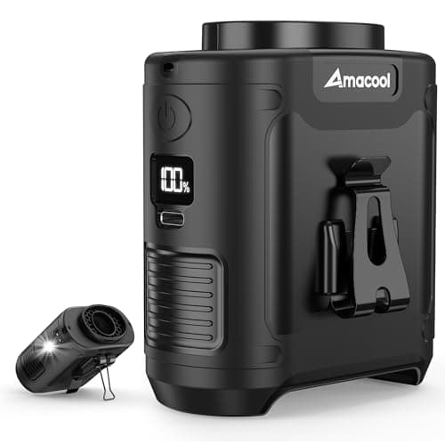 Amacool Portable Waist Fan Clip On,10000mAh Rechargeable Wearable Shirt fan