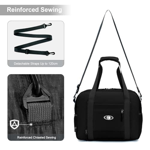 BAGZY Cabin Bag 40x30x20 Wizzair, Foldable Underseat Cabin Bag Duffel Bag Nylon Holdall Hand Luggage Case Carry on Luggage Flight Bag Baggage Organiser Storage, Black — view 5