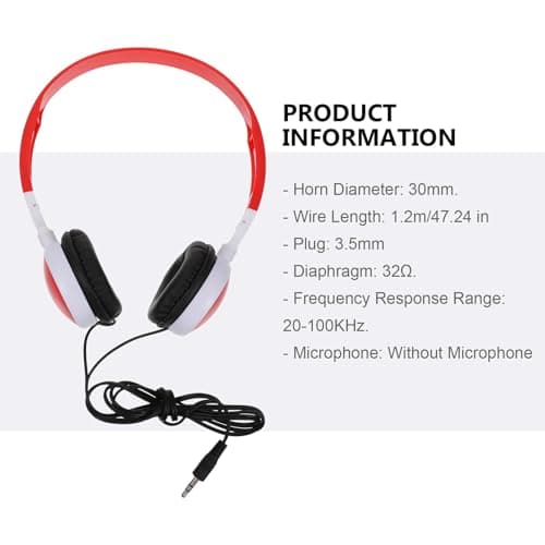 BESPORTBLE Wired Over-Ear Headphones Foldable Stereo Headset Microphone for School and Travel, Comfortable Burgundy Headphones Compatible Phone and Computer — view 6