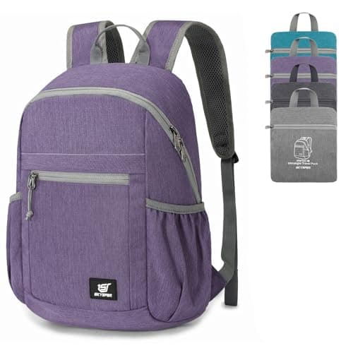 SKYSPER Small Anti Theft Hiking Backpack, 18L RFID Packable Travel Daypack Lightweight Foldable Rucksack for Walking Daytrip