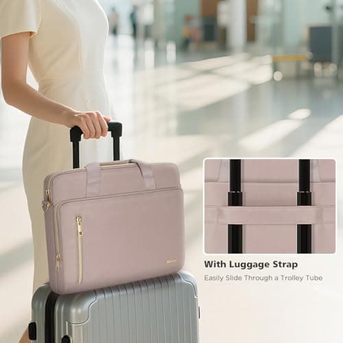 KIZUNA Laptop Bag 15.6 Inch Computer Shoulder Case Sleeve Briefcase For MacBook Air 15 M2/MacBook Pro 16 M3-M1/16 Lenovo Legion Slim 5i Gen 8/Legion Pro 5/Slim 3i/Gaming 3i/IdeaPad 3i/HP,Khaki — view 6