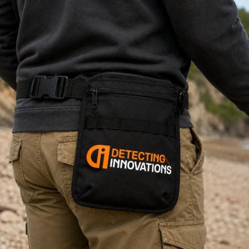 Detecting Innovations Finds Pouch for Metal Detecting – Durable, Adjustable Waist Bag with Deep Zippered Compartment and Tool Attachment — view 6