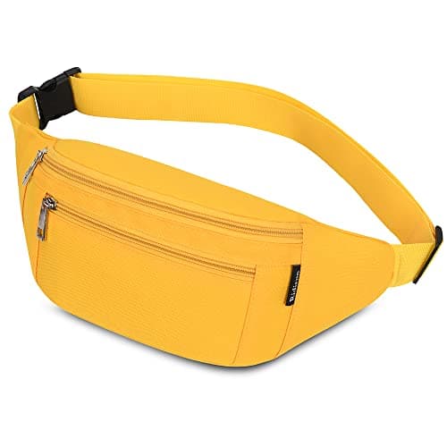 Bumbags Waist Fanny Packs for Men Women Fashion Bum Bag with Adjustable Belt for Sport Running Hiking Jogging Travel Cycling Walking Dog Boys Ladies (Yellow)