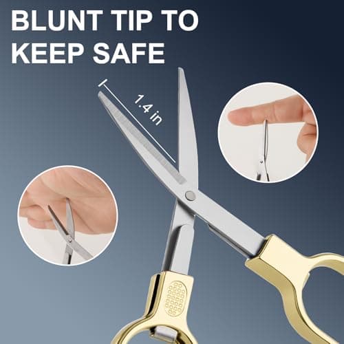 2 Pcs Folding Stainless Steel Portable Mini Small Travel Scissors, Safety Foldable Pocket Badge Nursing Scissors with 2 Keychain for Travel, Home, Office, Craft, Sewing (Gold) — view 6