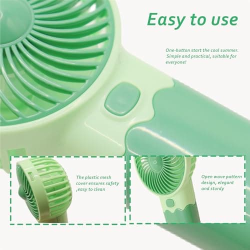 4 Pack Mini Portable Handheld Fan,Cute Handheld Fan Battery Operated, High Speed & Lightweight Small Portable Personal Cooling Fan for Travel,Beach, Camping, Eyelash Fan for Girl kids Women Men — view 3
