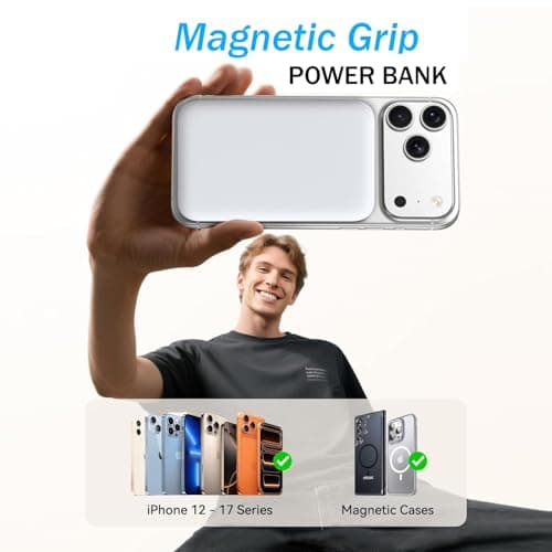 Magnetic Wireless Power Bank, 5000mAh, Fast Charging with USB-C, Portable Charger compatible with iPhone 17/16/15/14/13/12 Pro Max — view 4
