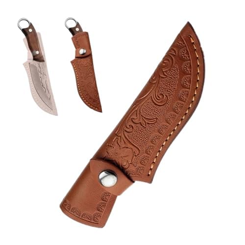 7 Inch Brown Premium Leather Knife Sheath for Chef Japanese Boning Knives