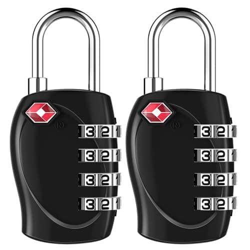 ZHEGE TSA Approved Luggage Locks, Suitcase Padlocks (Black, 2P)