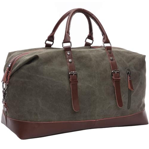 Canvas Duffle Bag 40-50L Large Capacity Travel Bag, Gym Duffle Bag Multi-Functional Shoulder, Hand, and Crossbody Carry Weekend Bag for Men and Women