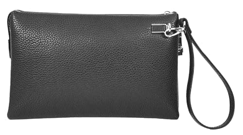 Mens Real Leather Wrist Bag Lockable Clutch Organiser Travel Pouch Thames Black — view 2