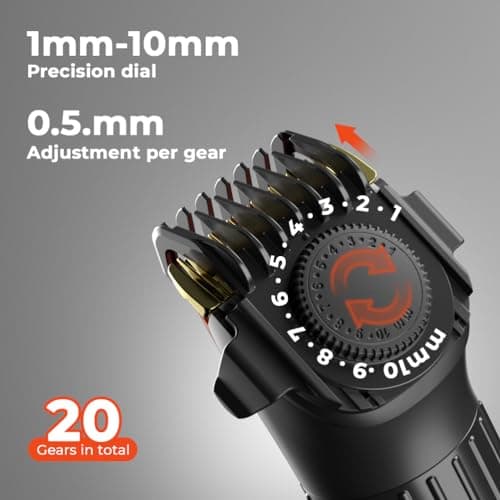 2000mAh Hair Clippers Men Cordless 4 Hours Long Running Time, Professional Hair Clipper, Low Battery Reminder, Travel Lock, Beard Trimmer Kit with 8 Limit Combs Shavers Men Waterproof — view 2