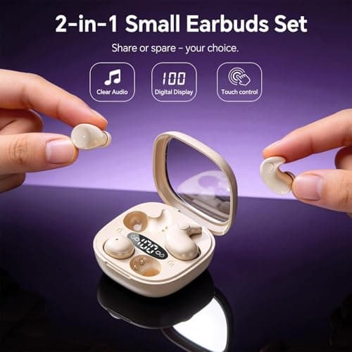 2-in-1 Invisible Earbuds Set, Flat In-Ear Sleep Earphones for Side Sleepers — view 2