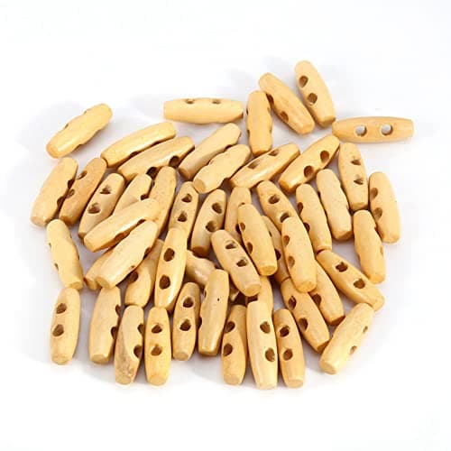 50pcs 30mm 2 Holes Wooden Ox Horn Button Sewing Buttons Polished, Unique Design, Small, Lightweight, Affordable for Clothing, Luggage, Ox Horn Button — view 3