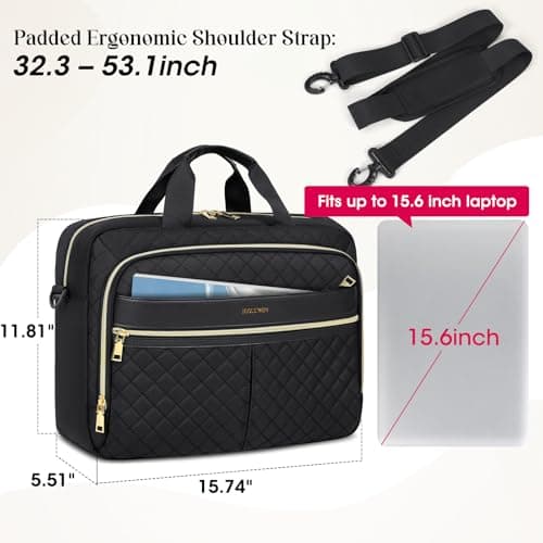 IGOLUMON Laptop Bags for Women 17.3 Inch Work Bags for Women Messenger Bag — view 5