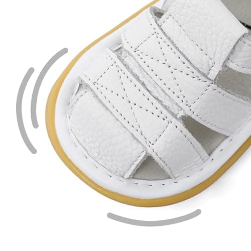 Cheerful Mario 0-3 Years Baby Boys Girls Sandals Toddler First Walking Shoes Summer Closed Toe Soft Sole White 3.5 UK Child — view 6