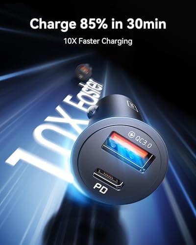 INIU Car Charger, Total 60W Cigarette Lighter Charger with 100W USB C Cable — view 3