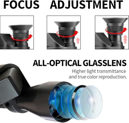 Mini Pocket Binoculars with Smartphone Clip, 1000x20 Compact Focus (A) — view 5