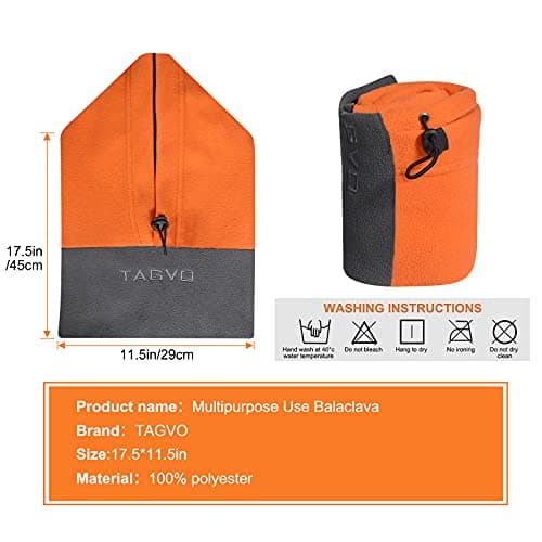 TAGVO Balaclava Windproof Ski Mask Thermal Fleece Hood Winter Multipurpose Use Unisex Face Mask Warm＆Breathable Face Cover Heavyweight Neck Warmer for Winter Outdoor Sports — view 2