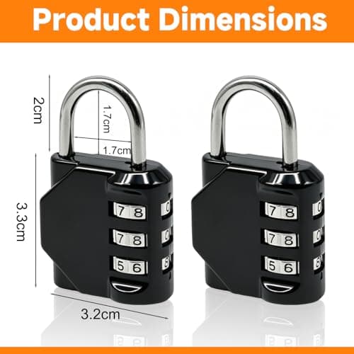 2 Pcs Small Luggage Locks, Heavy Duty Combination Padlocks with Code — view 2