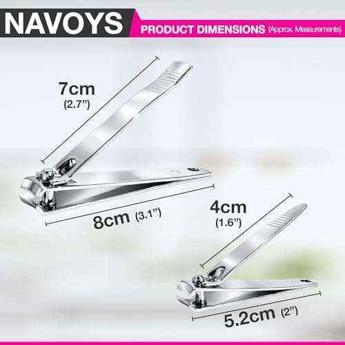 2pc Stainless Steel Nail Clipper Set – Large & Small Clippers with Non-Slip Grip Handles – Precision Cutting for Fingernails & Toenails – Travel Friendly Grooming Kit — view 2