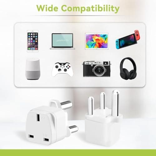 2-PACK UK to South Africa Plug Adapter,UK to South Africa Travel Adapter — view 5