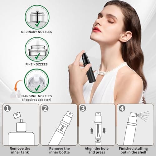 szyanlai Portable Perfume Atomiser Refillable - 5ml Empty Travel Perfume Bottle, Nano Mist, Leaking Proof, Bottom Pump without Funnel, Luxurious Mini women and men (Blue) — view 4