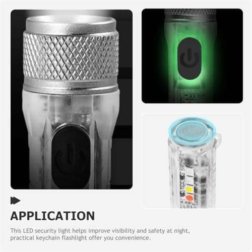 CLISPEED USB Rechargeable Mini Keychain Flashlight Compact Torch with Adjustable Brightness Modes in White for Travel and Outdoor Activities — view 6