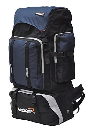 foolsGold XL 100L Hiking, Camping, Travel Backpack Rucksack with Dual Access - Navy — view 5