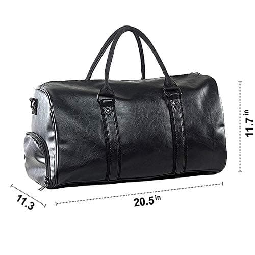 seyfocnia Travel Duffel Bag, Overnight Weekend Bag with Shoe Compartment Carry On Hand Luggage Bags Large Holdall Bags for Men (Black) — view 4