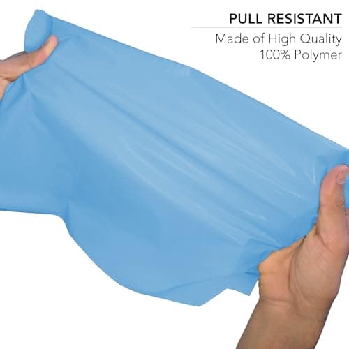 iSOUL Poly Mailer Bags 12x16 Self-Seal, Shipping Envelopes Strong, Waterproof, Tamper-Proof Polythene Packaging for Clothes, Bedding & Parcel Bag Shipping Post Bag Envelopes 50 Pack Blue — view 4