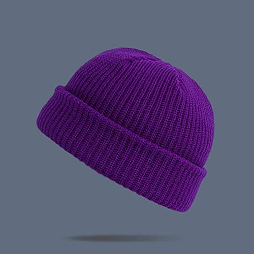 Solid Hat Casual Warm Unisex Thick Hat Knitted All- Fashion Color Winter Baseball Caps Lace Baseball Cap (Purple, One Size) — view 2
