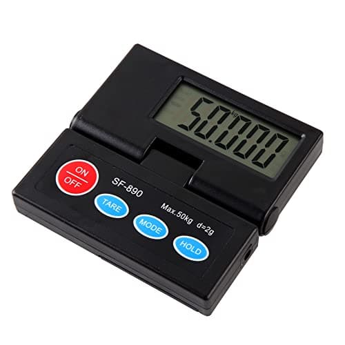 25cm*25cm Black Stainless steel Platform 50KG 110lb / 2g 0.1oz Digital Heavy Duty Large Capacity Weighing Platform Scale for Postal Industrial Commercial Shop Kitchen Letter Parcels Luggage Scales — view 6
