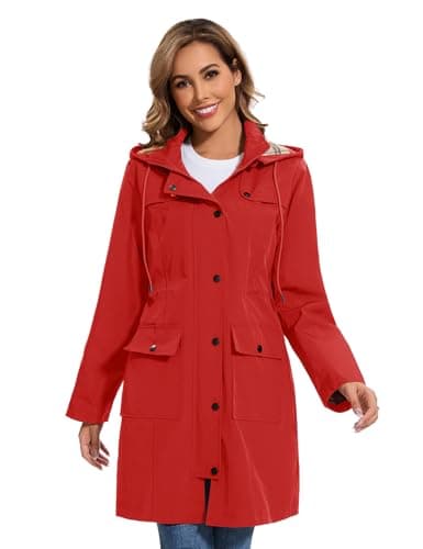 Tuopuda Women Waterproof Coat Outdoor Hooded Rain Jacket for Spring Autumn — view 6