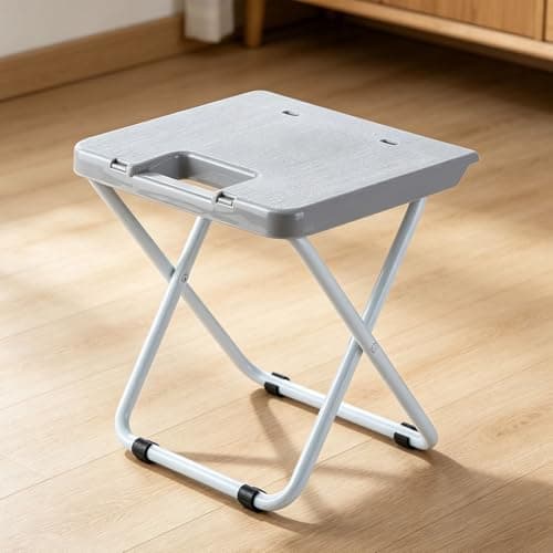 Hamwesh Foldable Camping Stool with Reinforced Iron Foot (Gray) — view 4