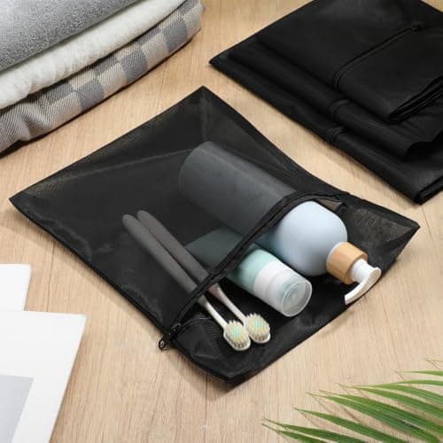 WOONEKY Mesh Laundry Bags Set Zipper Laundry Bags for Washing Machine Reusable Garment Bags for Delicates Underwear Socks and Small Items Large Medium Small and Extra sizes — view 6