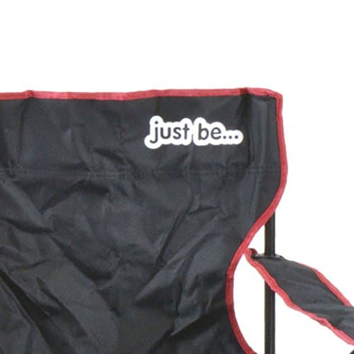 just be... Camping Chair – Lightweight, Foldable & Portable Outdoor Seat with Armrests, Cup Holder & Carry Bag | For Adults & Kids | Garden, Beach, Festival & Fishing – Black/Red Trim — view 6